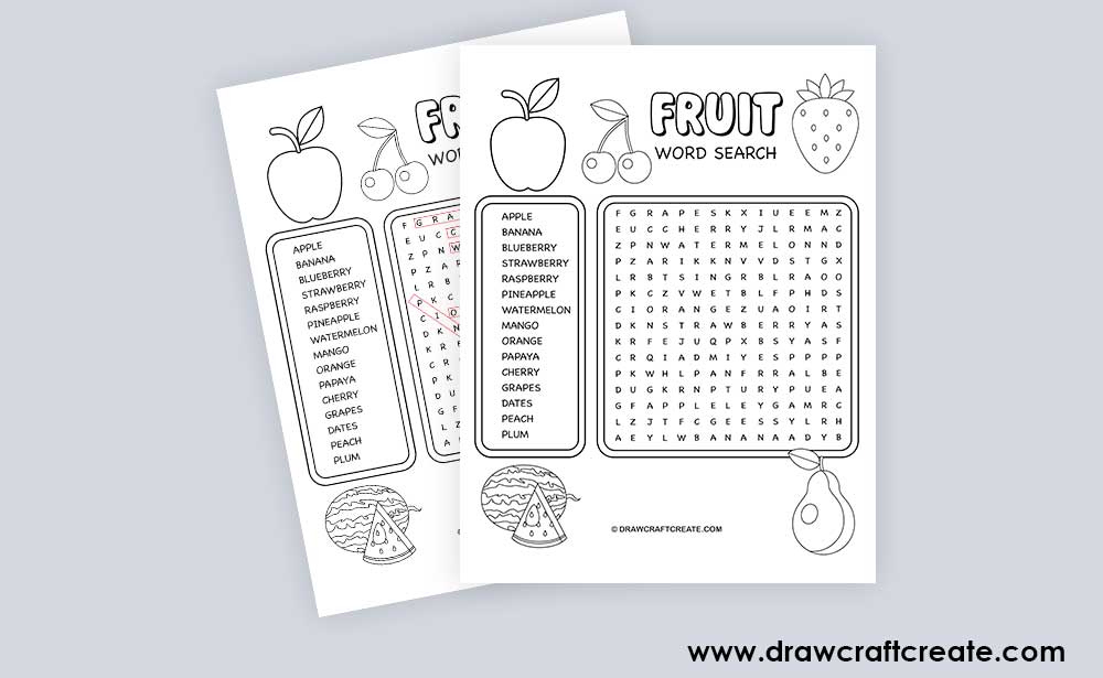fruit word search answer