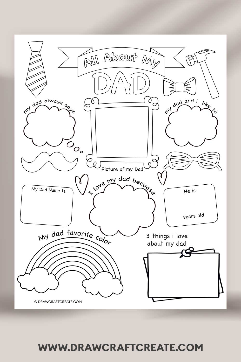 printable All About My Dad