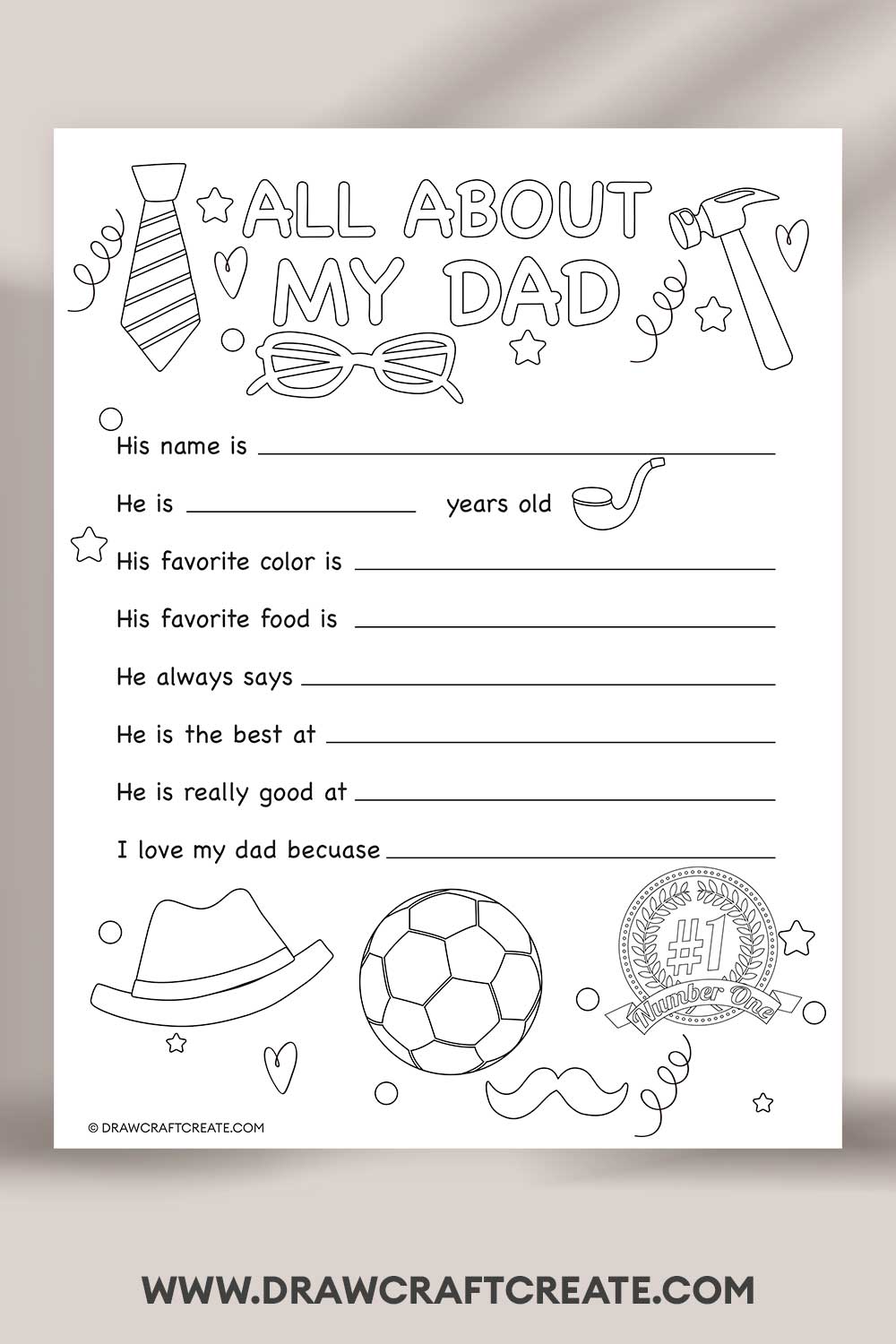 printable All About My Dad