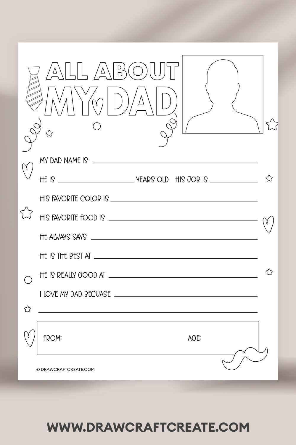 printable All About My Dad