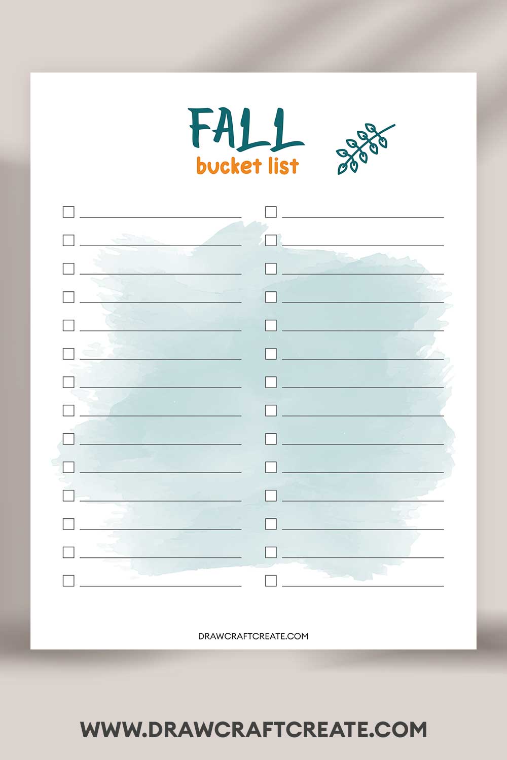 printable Fall Bucket List