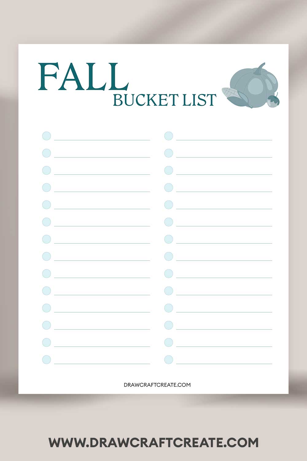 printable Fall Bucket List