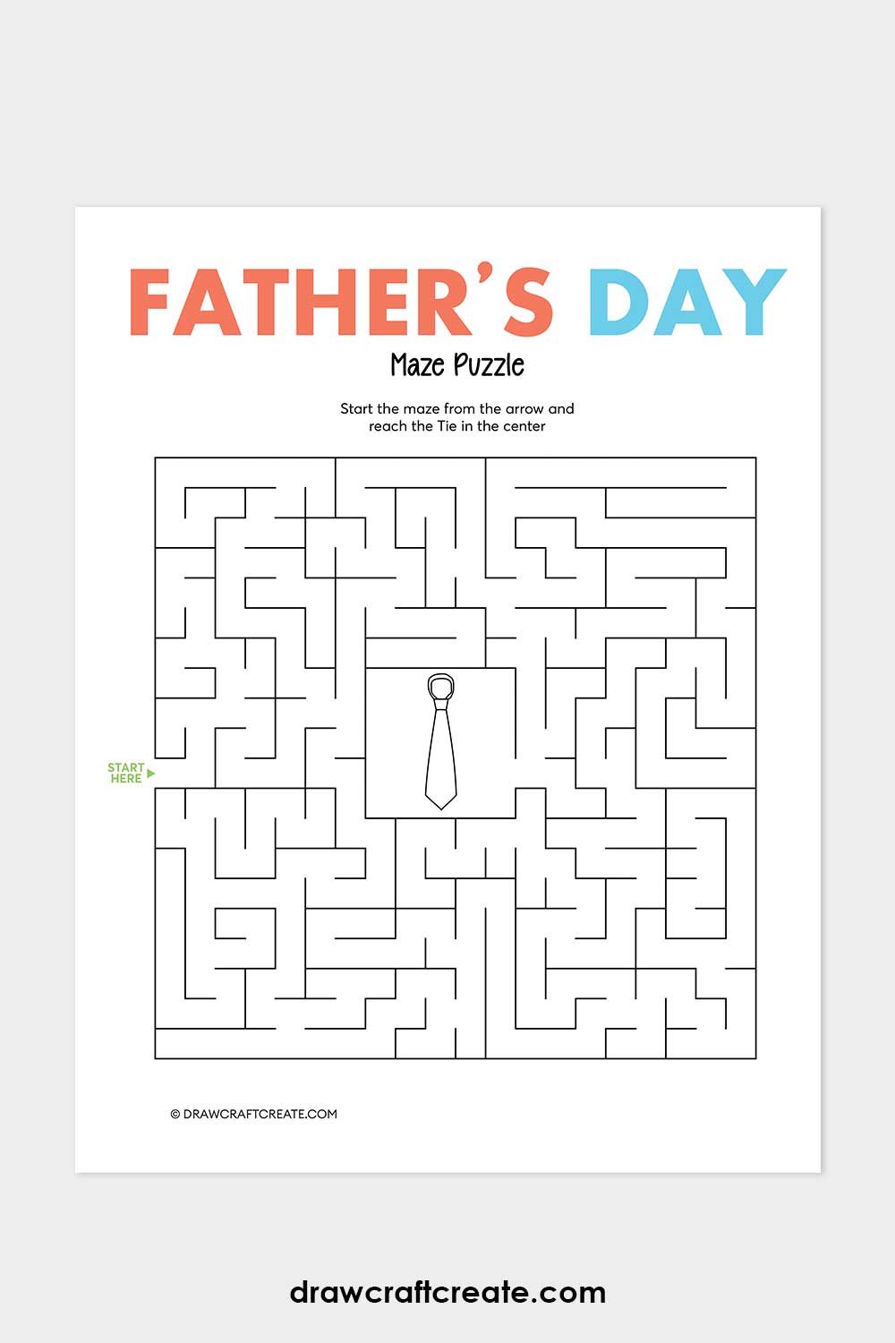 printable Father's Day Maze