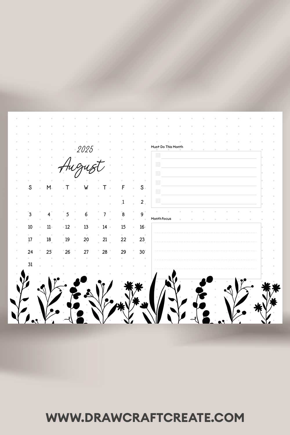 printable august 2025 calendar landscape
