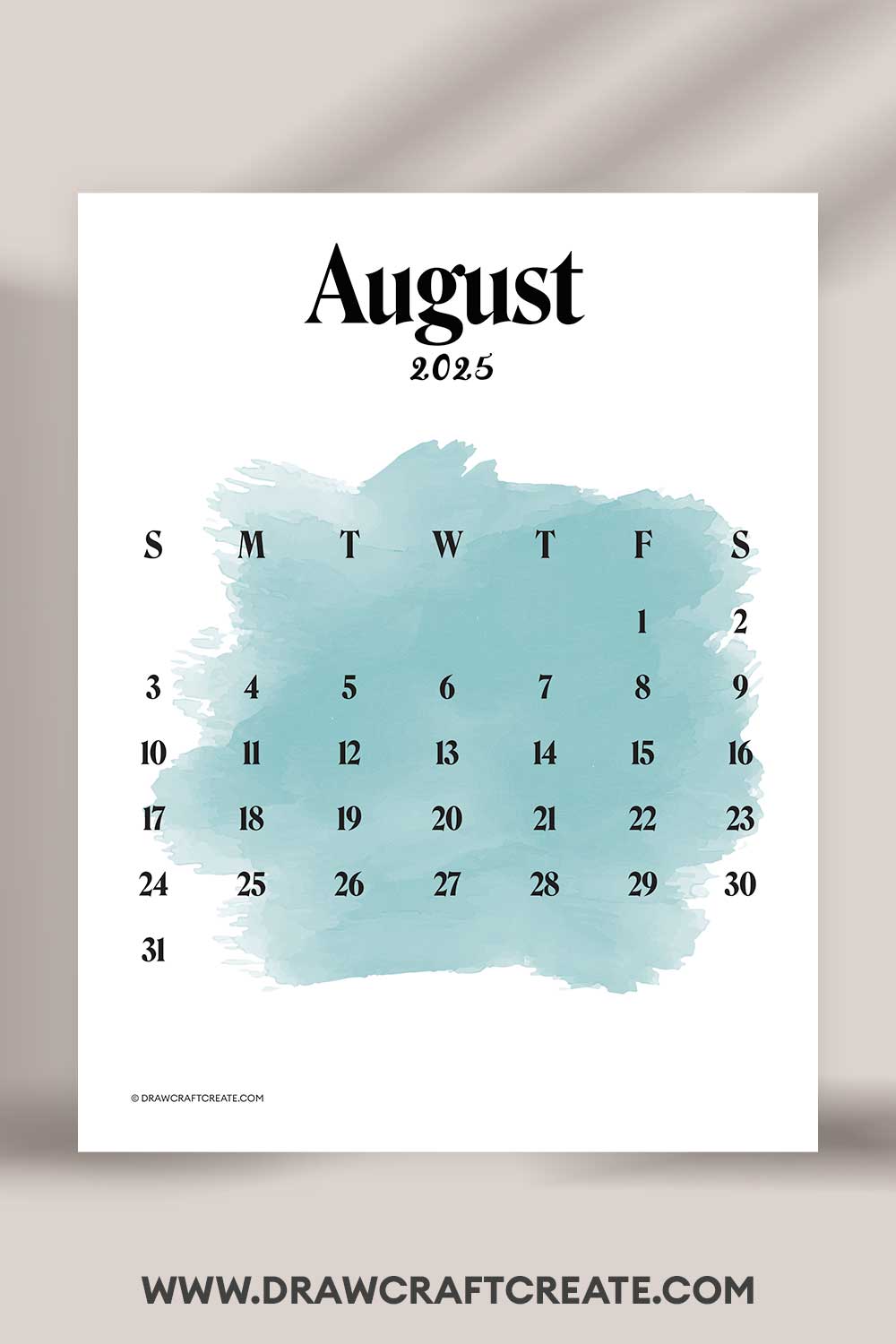 printable august 2025 calendar landscape