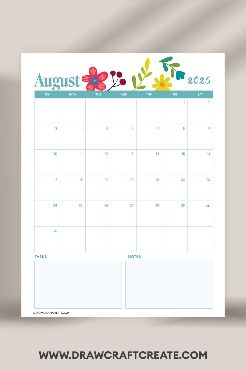 printable august 2025 calendar landscape