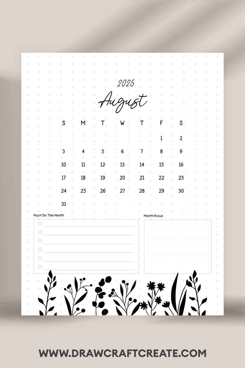 printable august 2025 calendar landscape