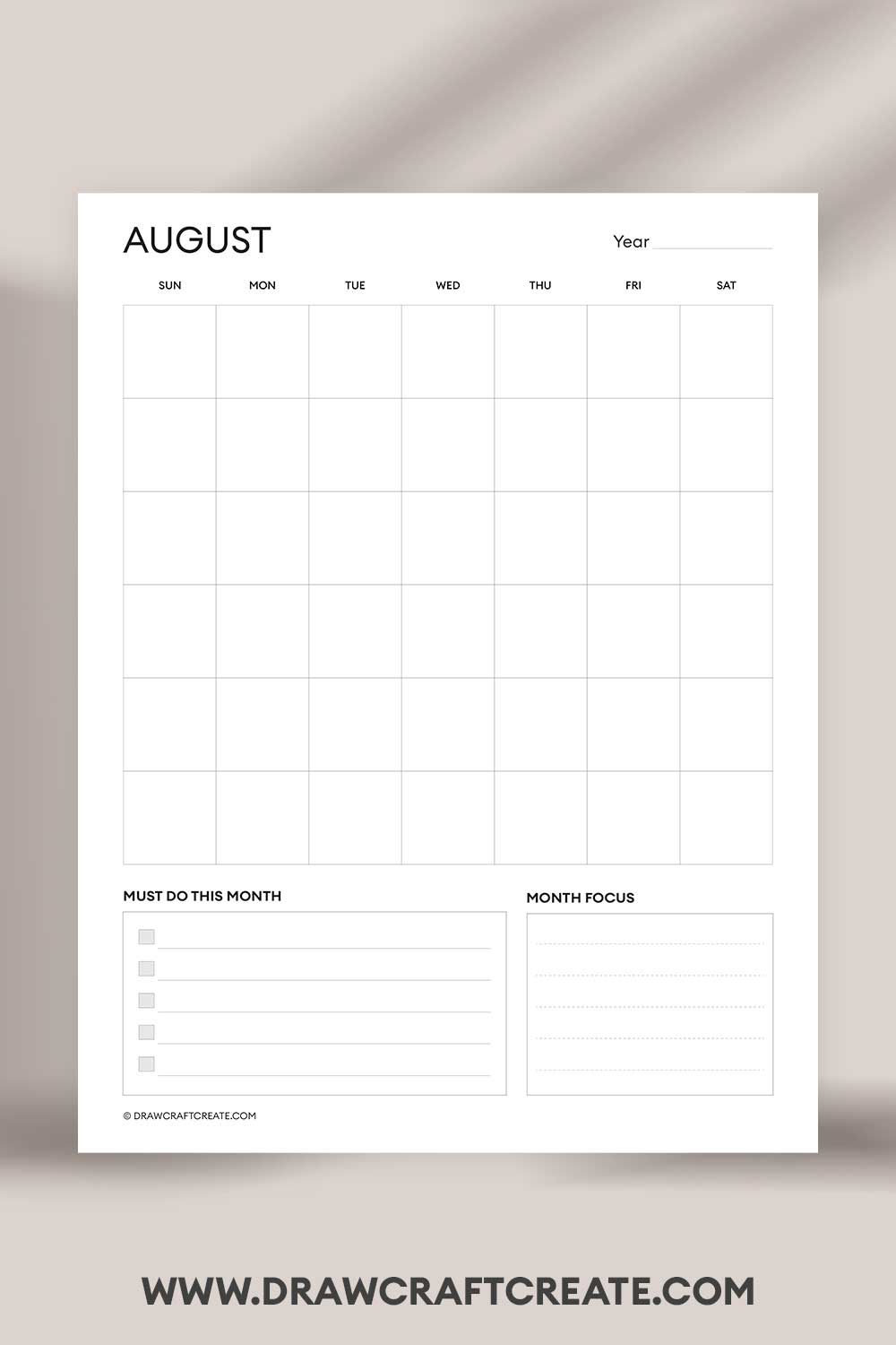 printable august 2025 calendar landscape