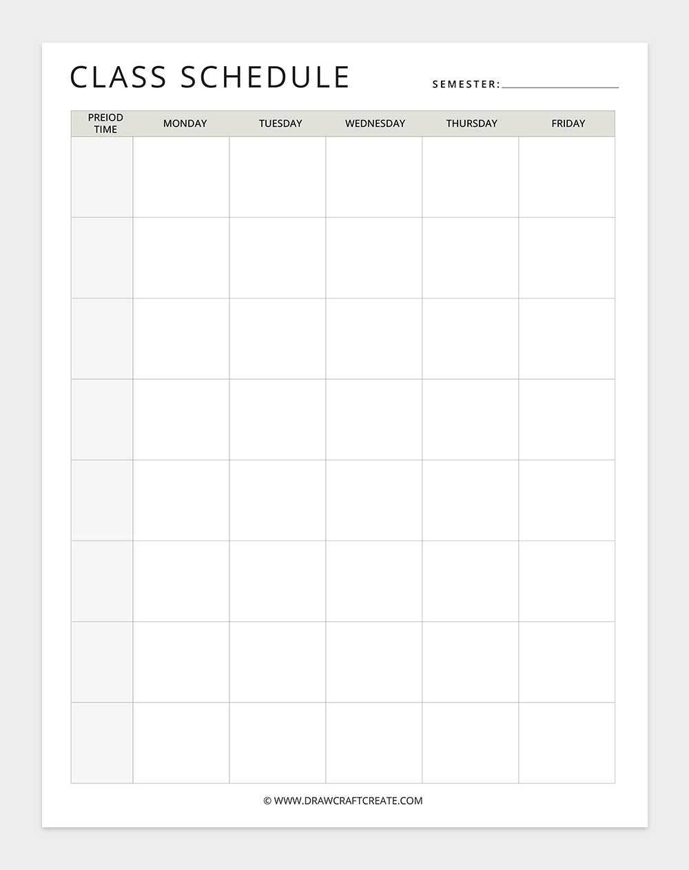 class schedule
