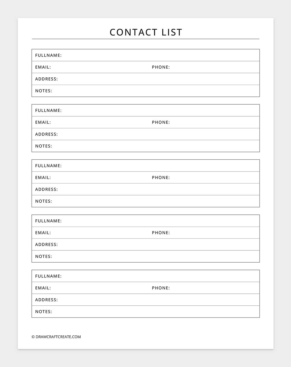 contact list