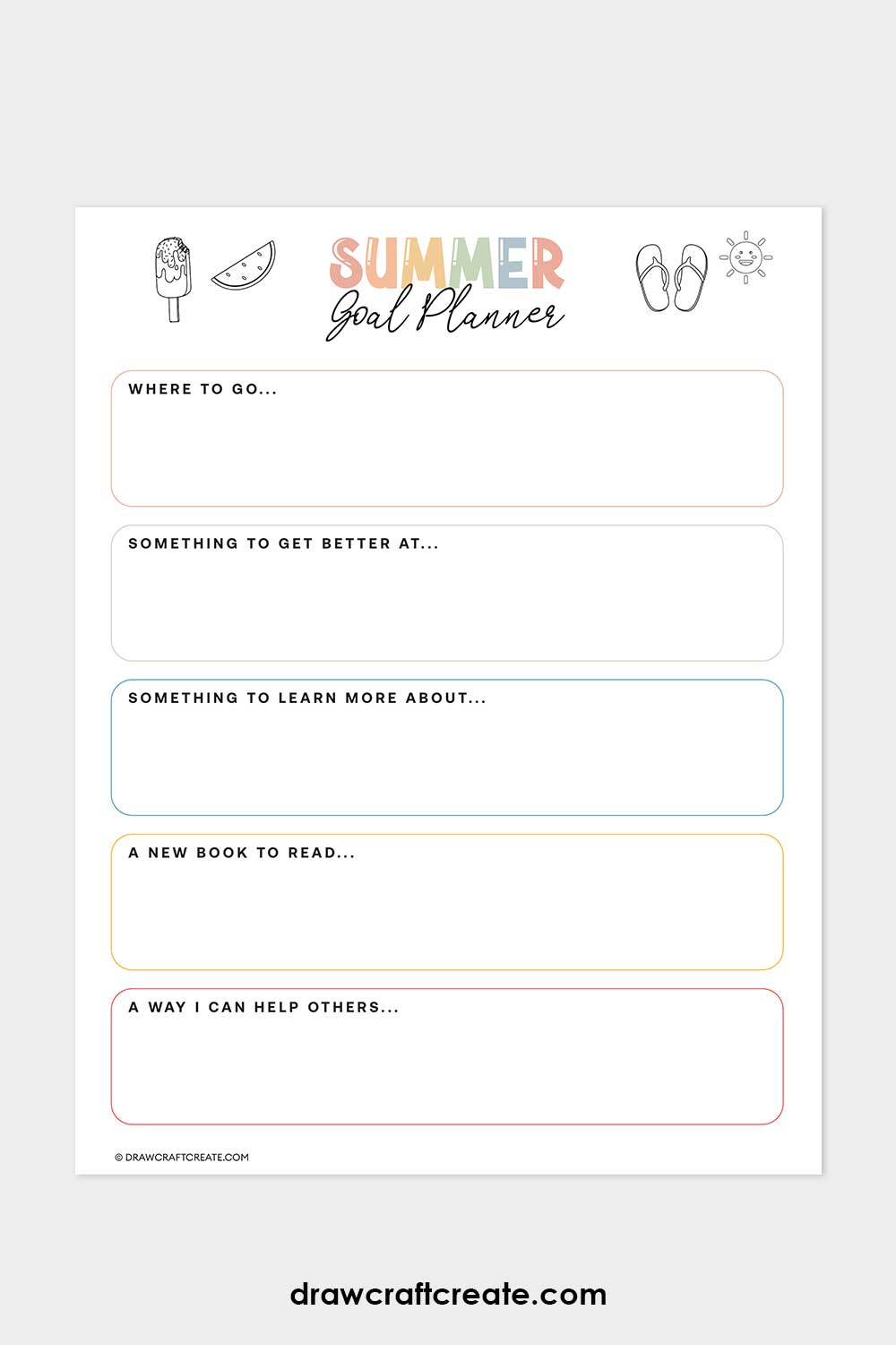 summer goal planner
