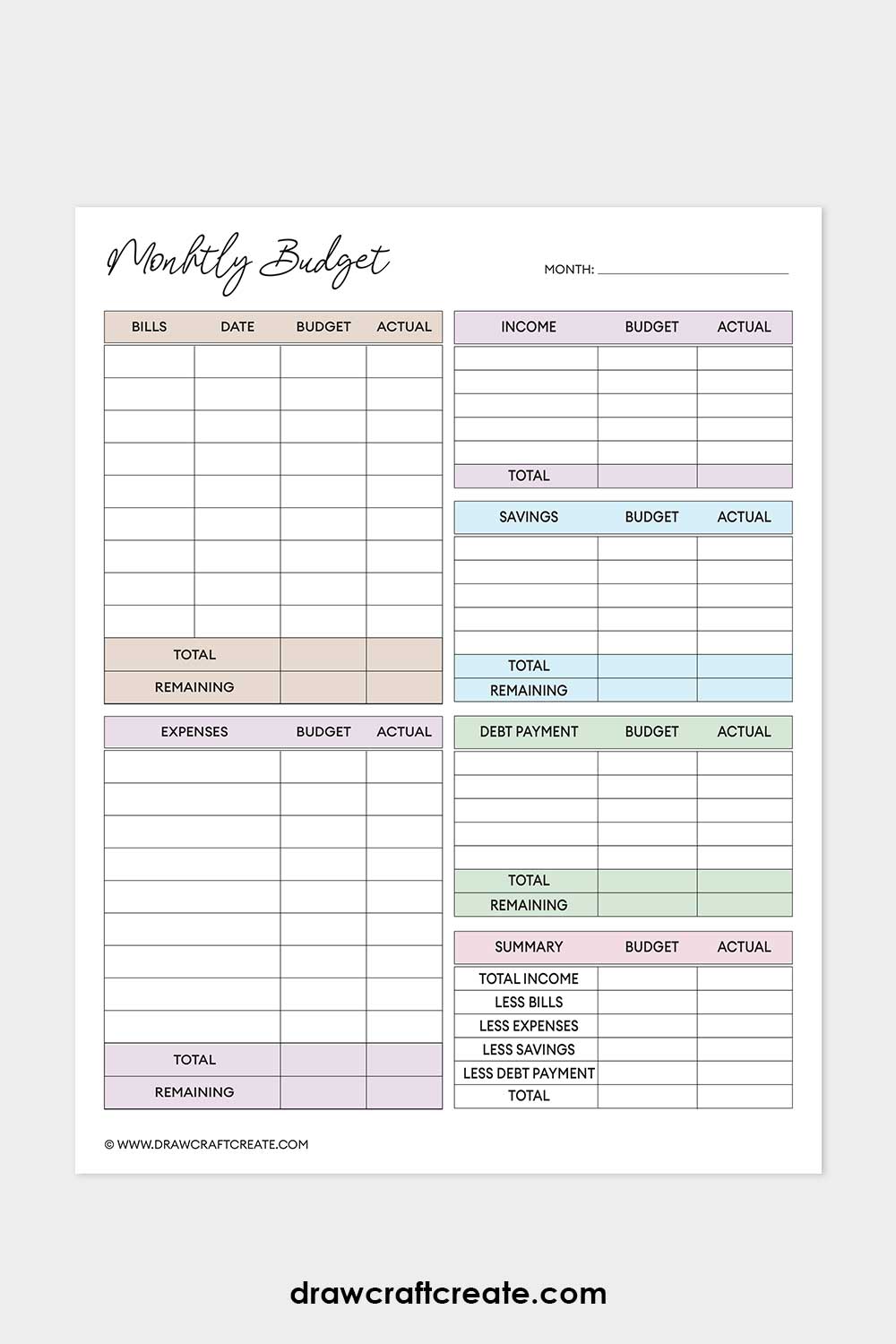 monthly budget