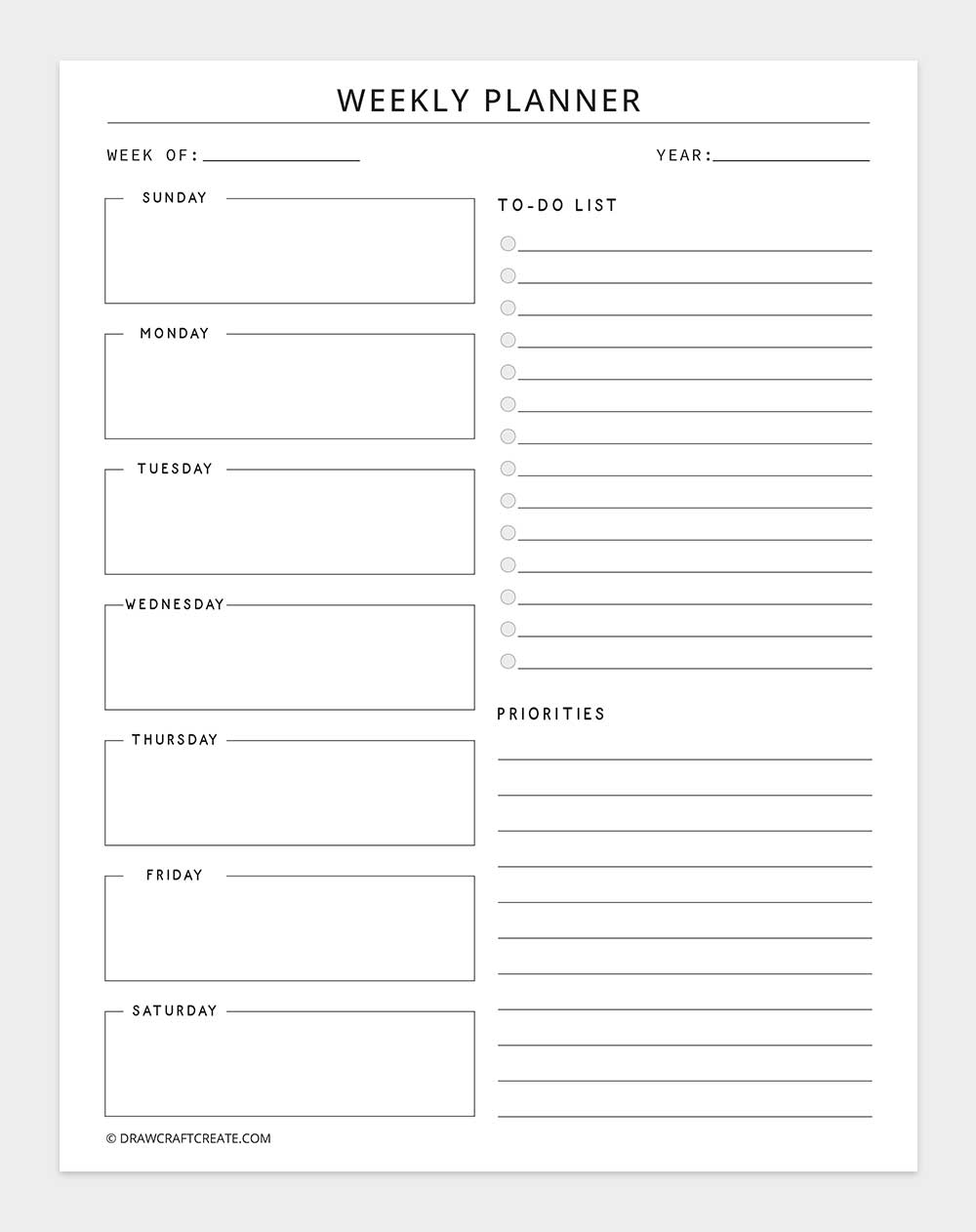 weekly planner