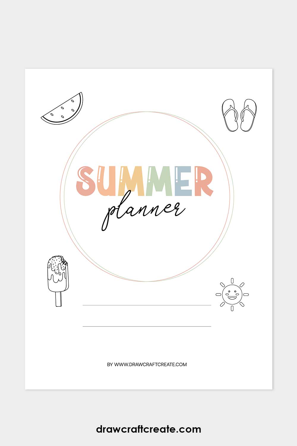 summer planner cover template
