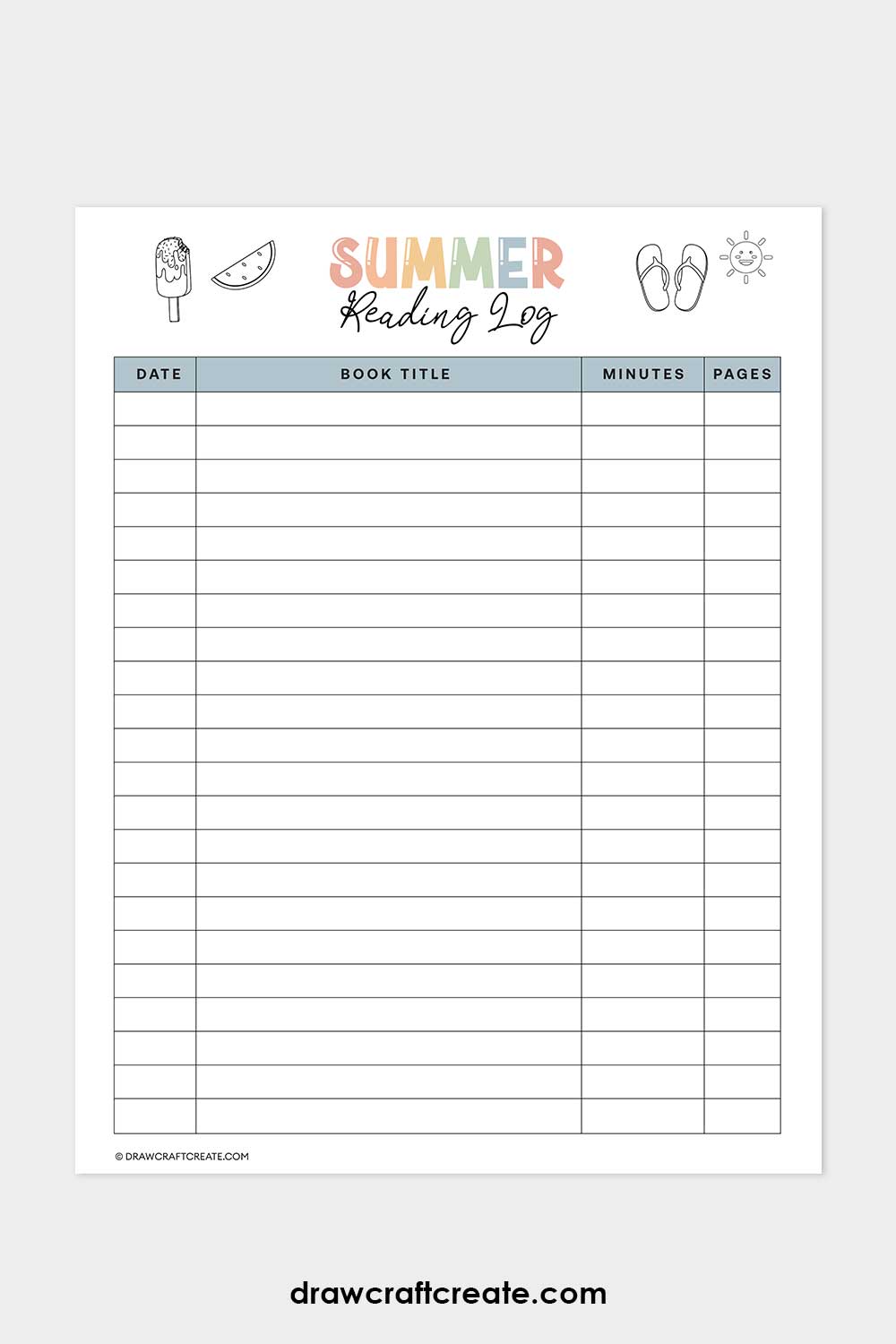 summer reading log