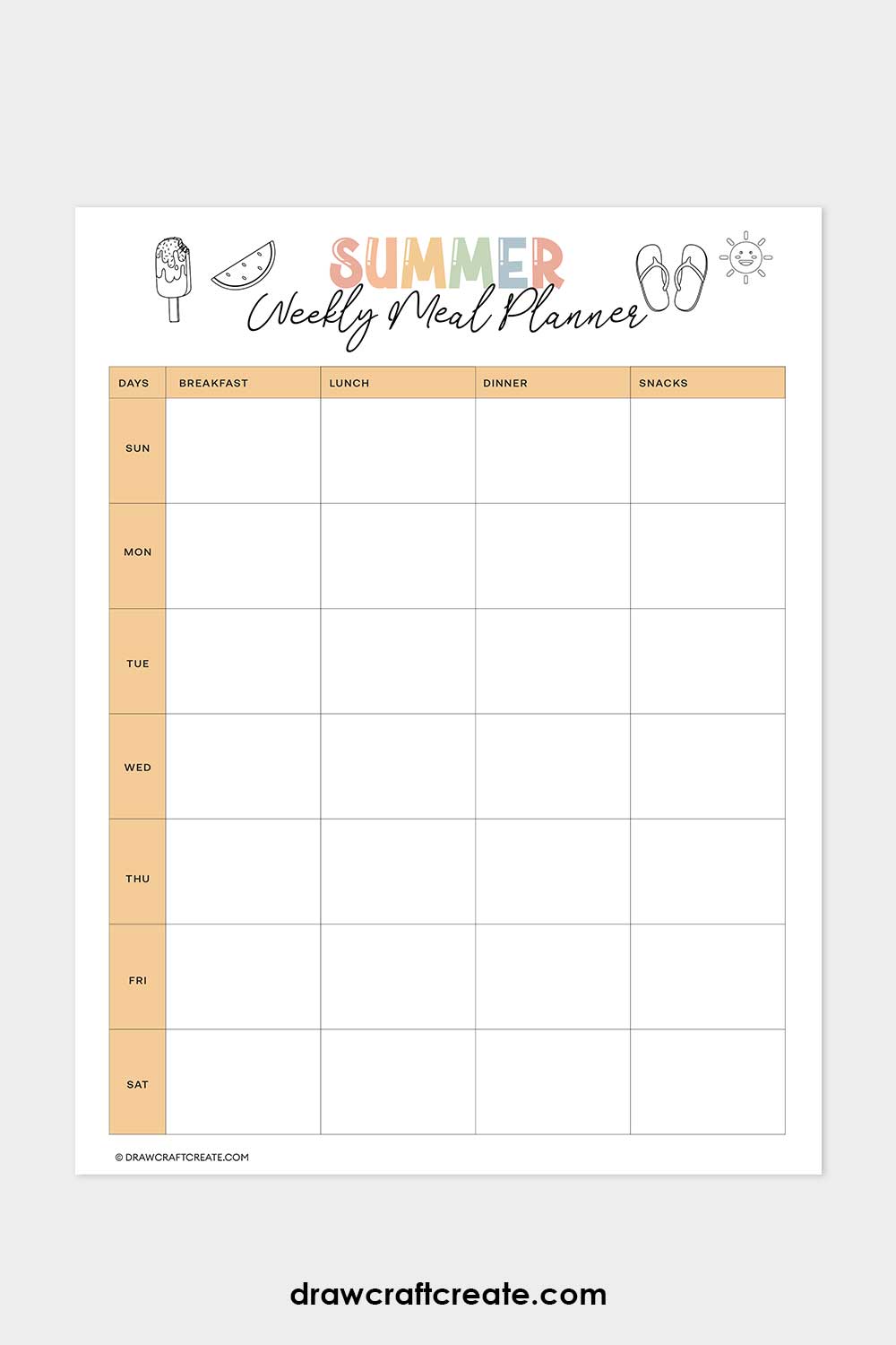 summer meal planner