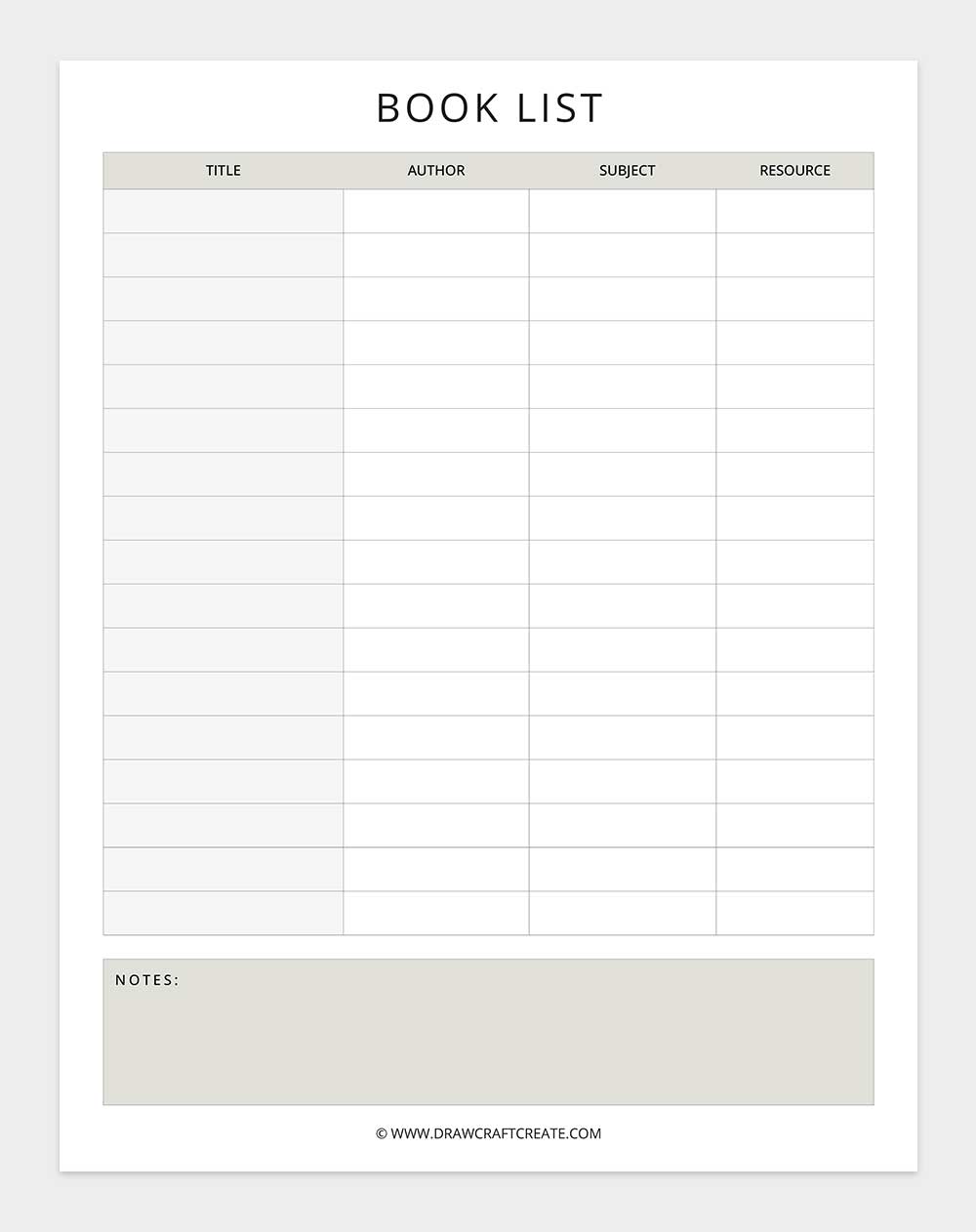 book list