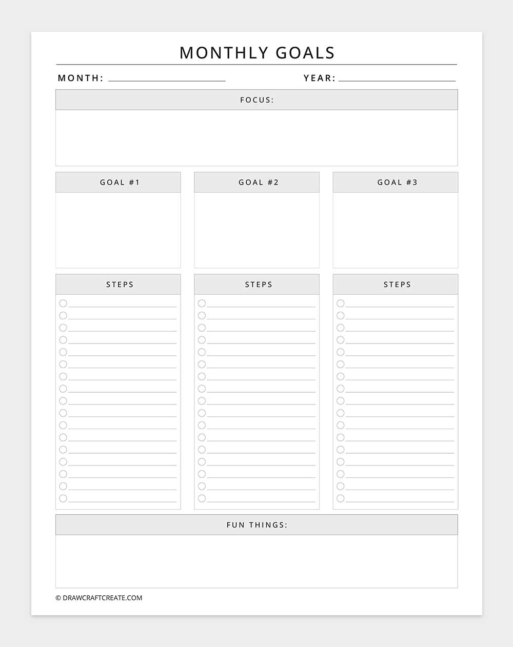 monthly goals