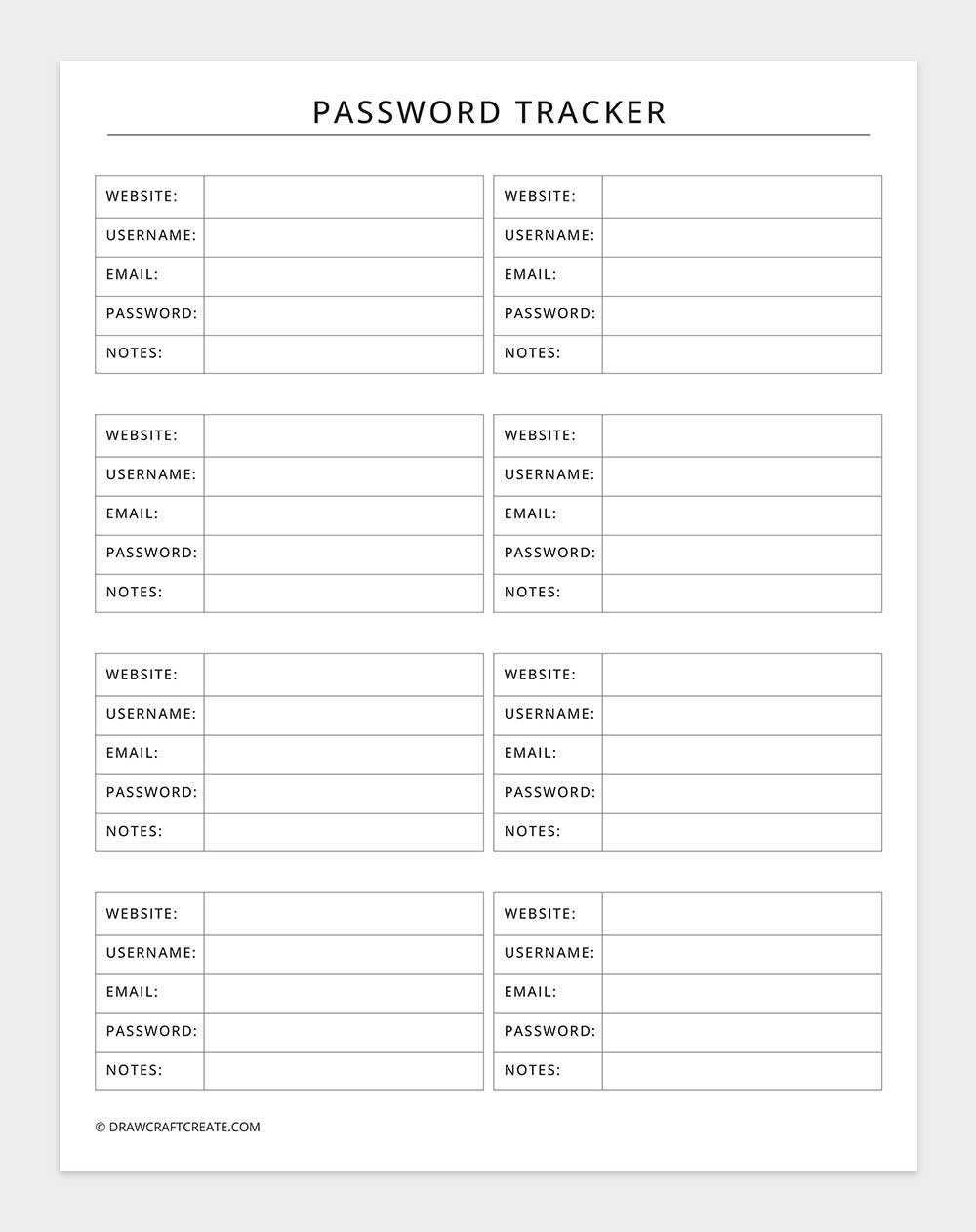 password tracker
