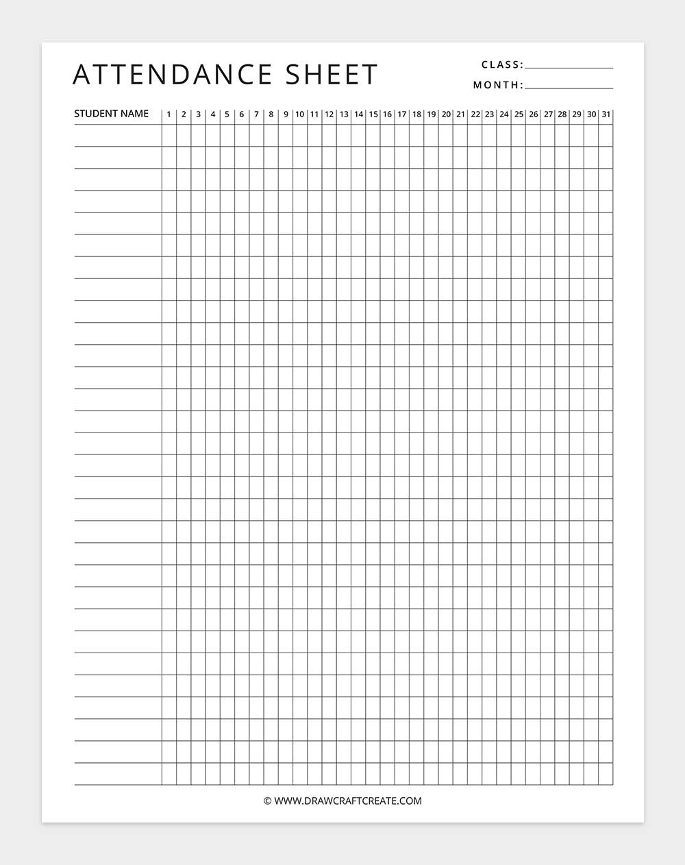 attendance sheet
