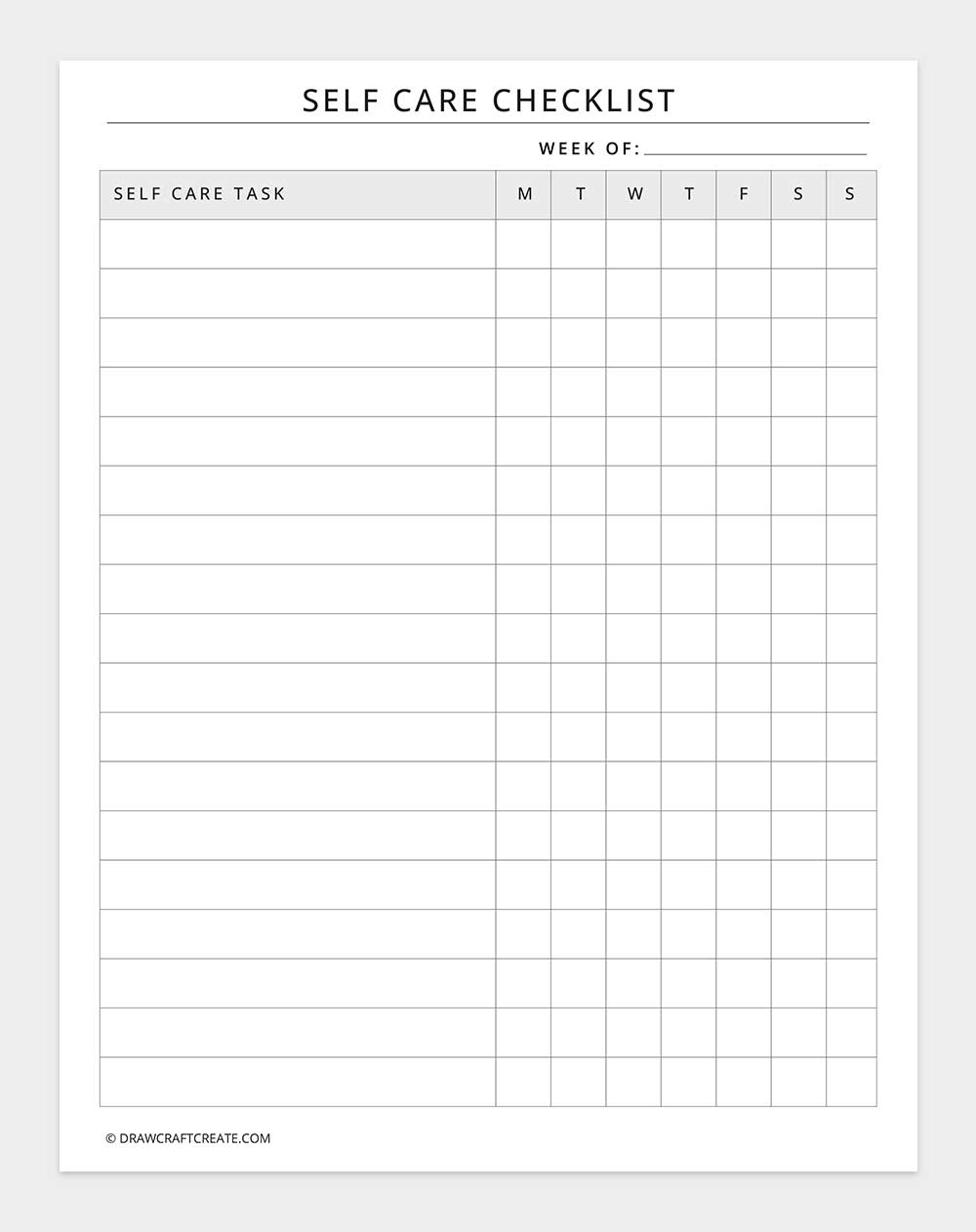 self care checklist