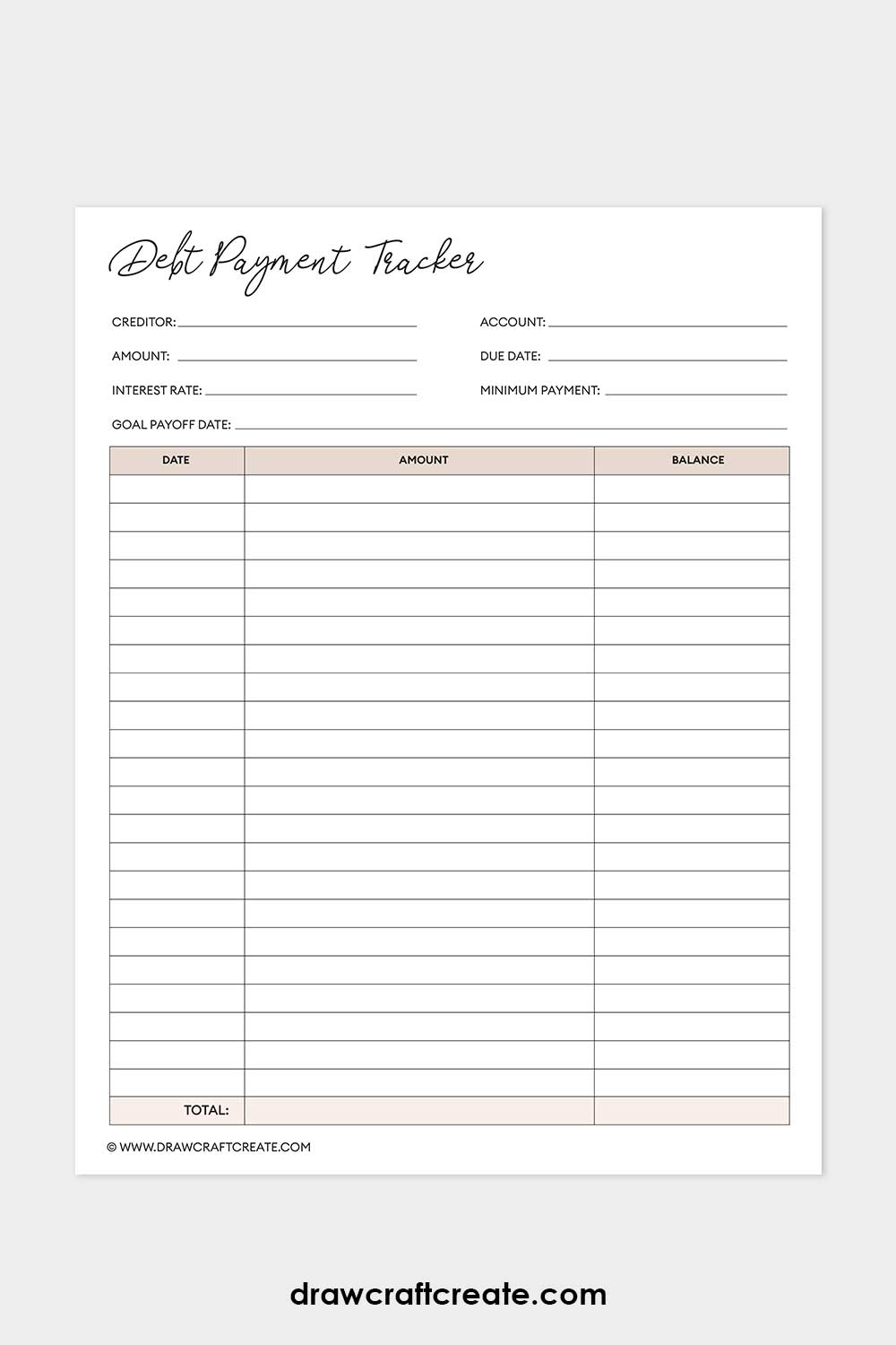 debit payment tracker