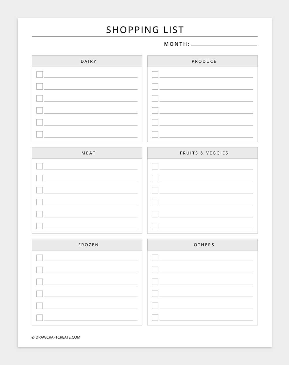 shopping list