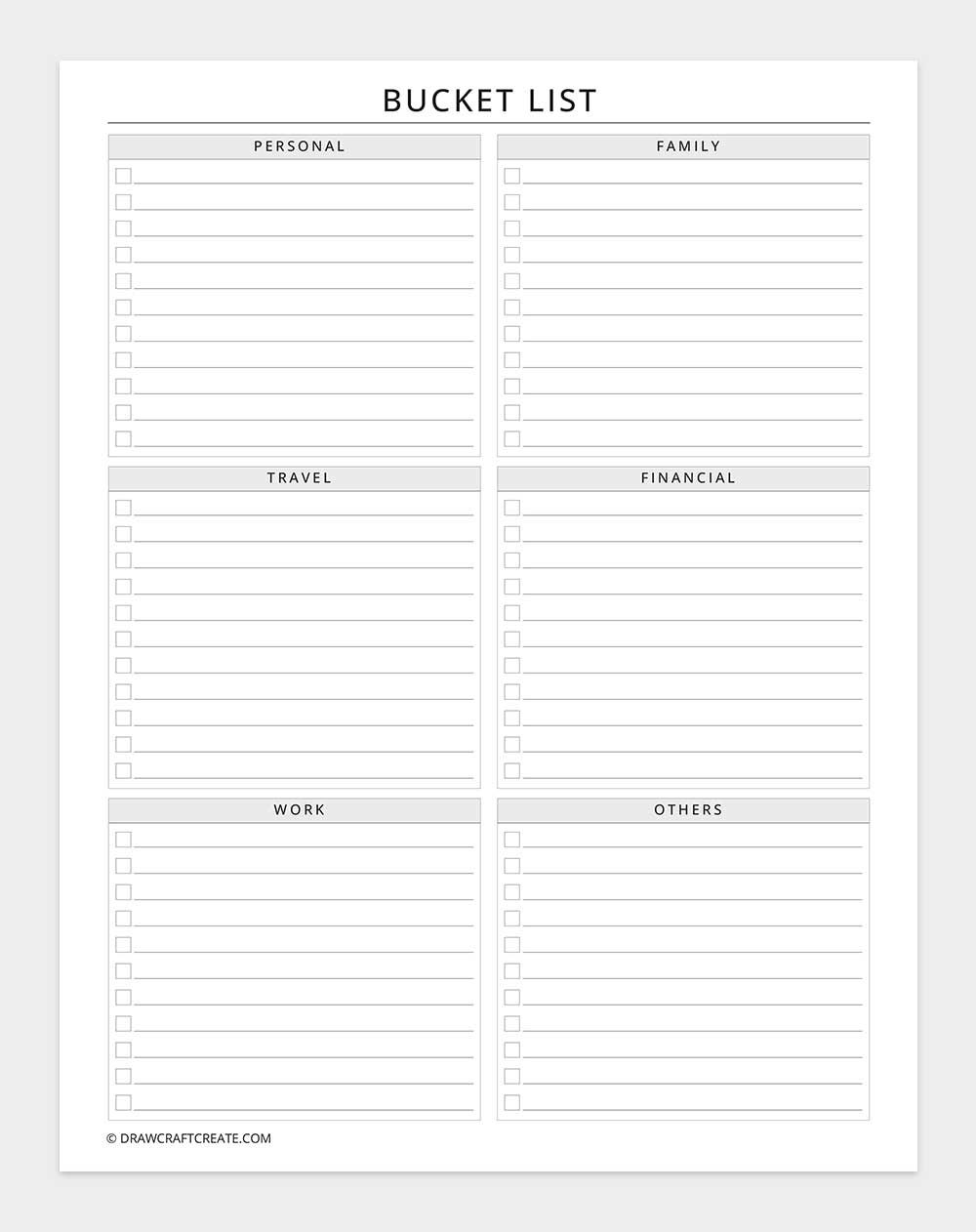 bucket list