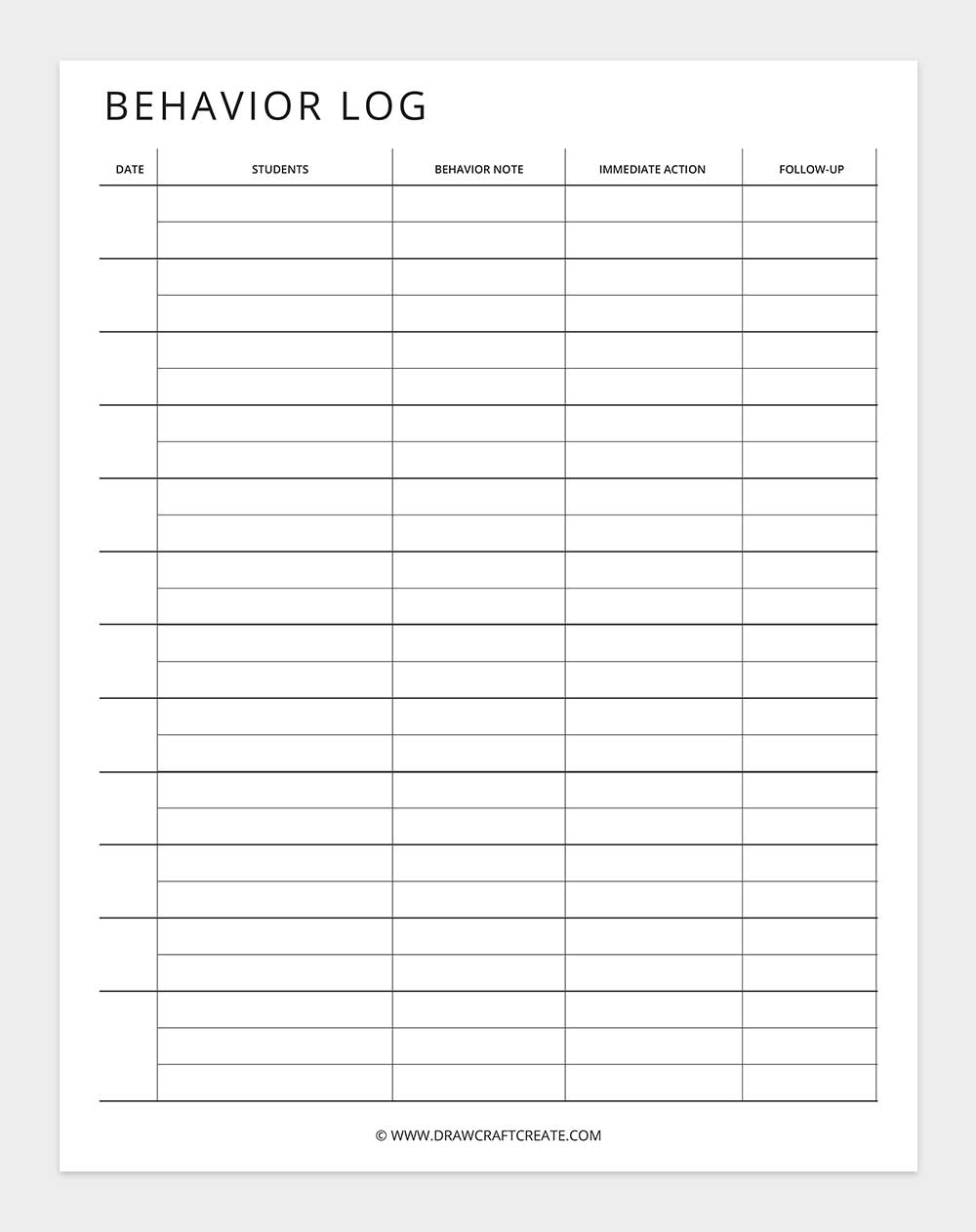 behavior log