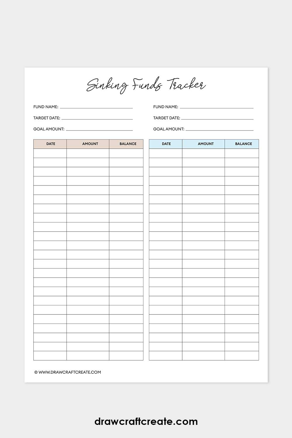 sinking funds tracker