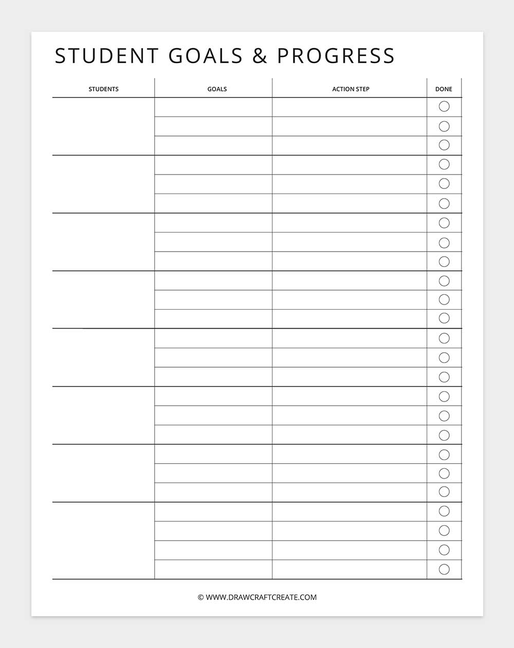 student goals and progress
