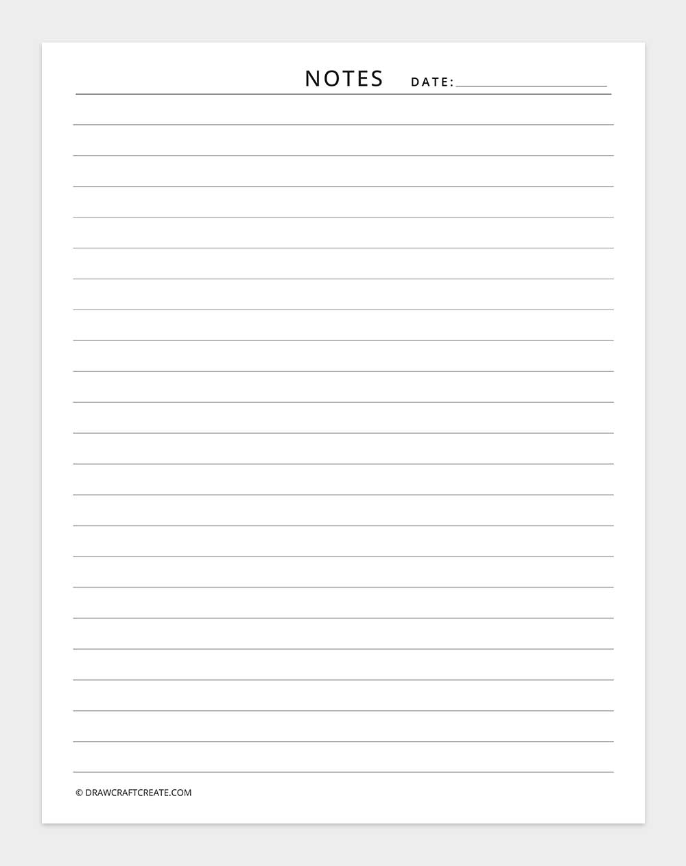 notes template