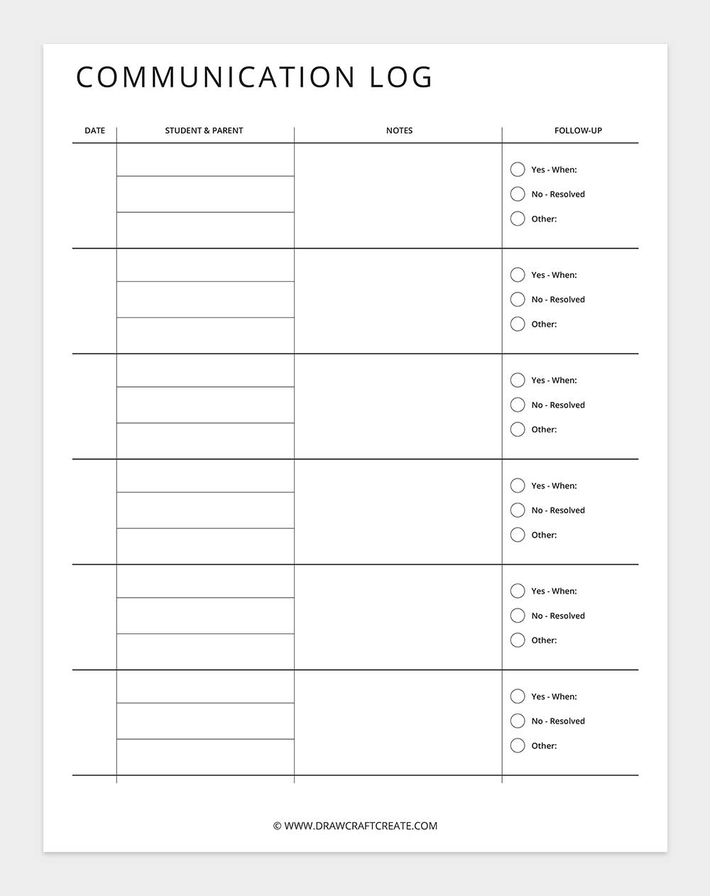 communication log