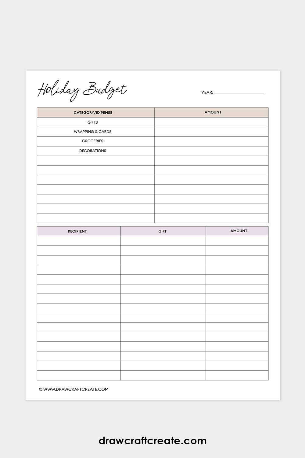 holiday budget