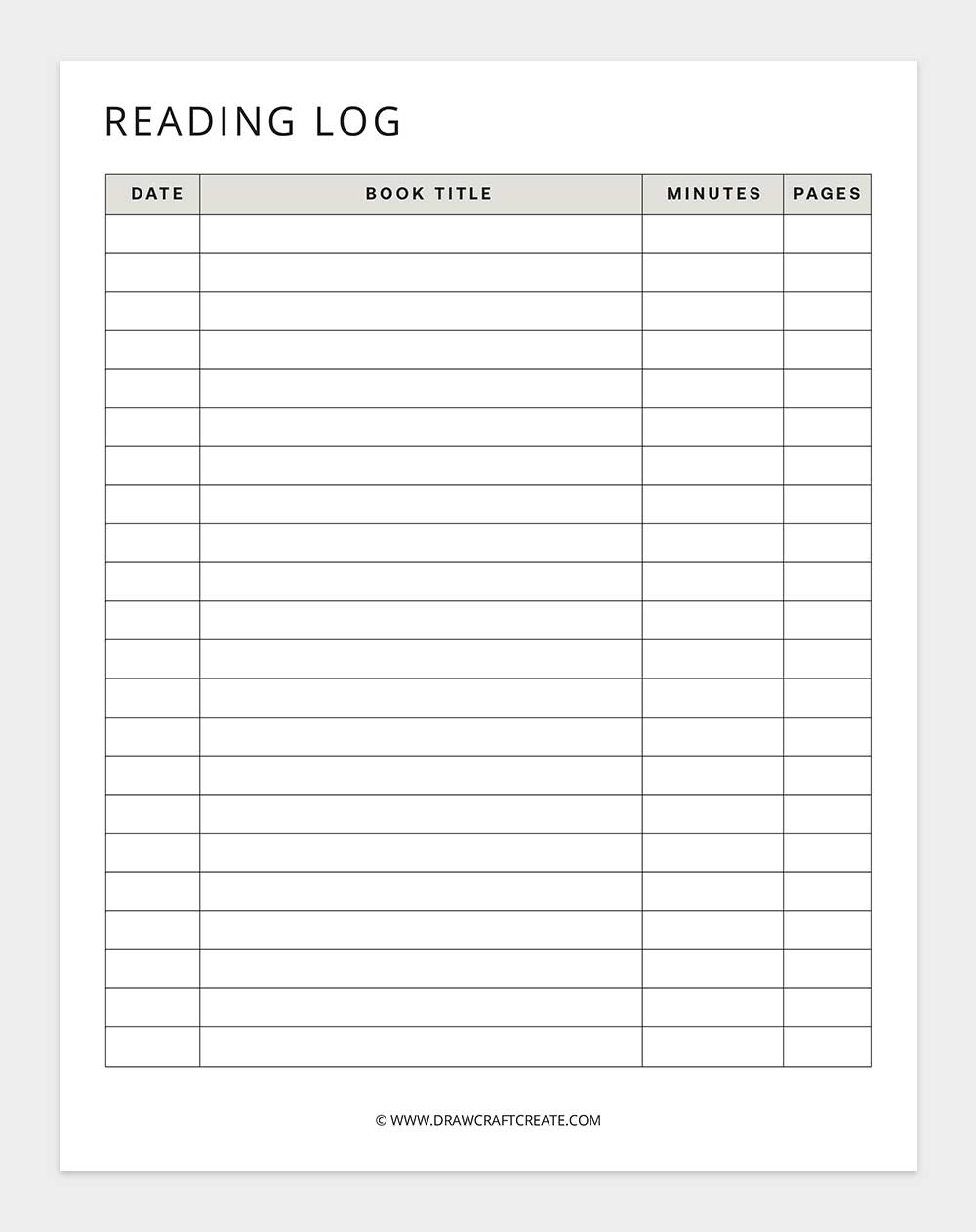 reading log
