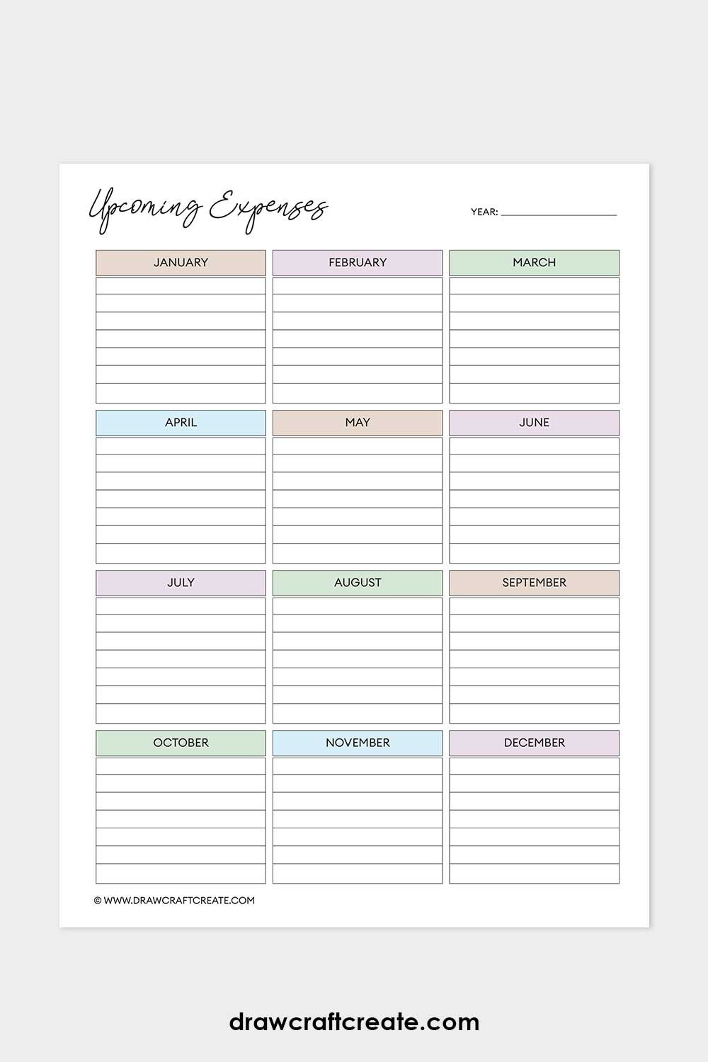 upcoming expenses