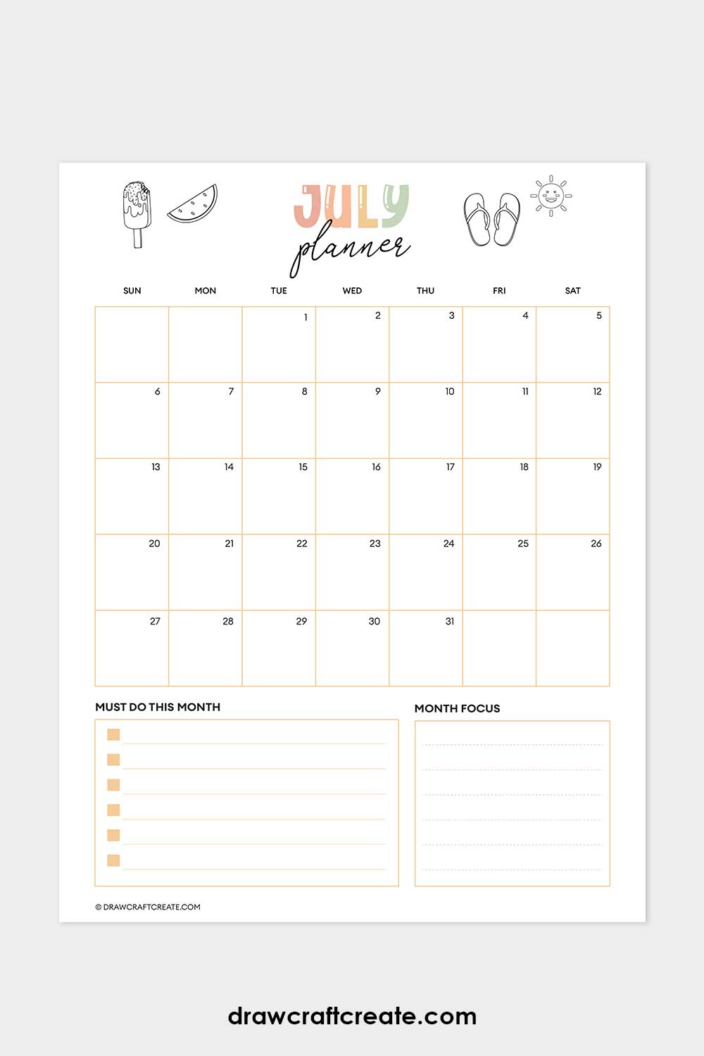 july 2025 planner