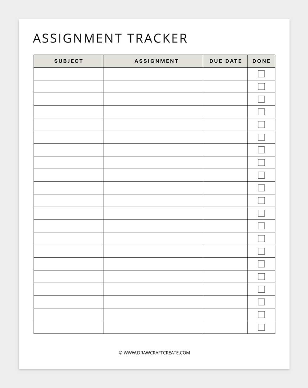 assignment tracker