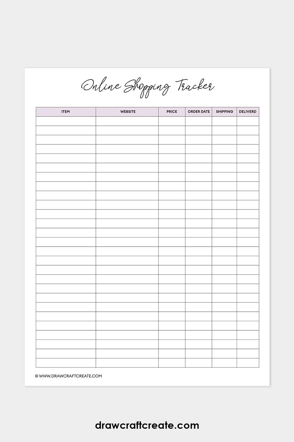 online shopping tracker