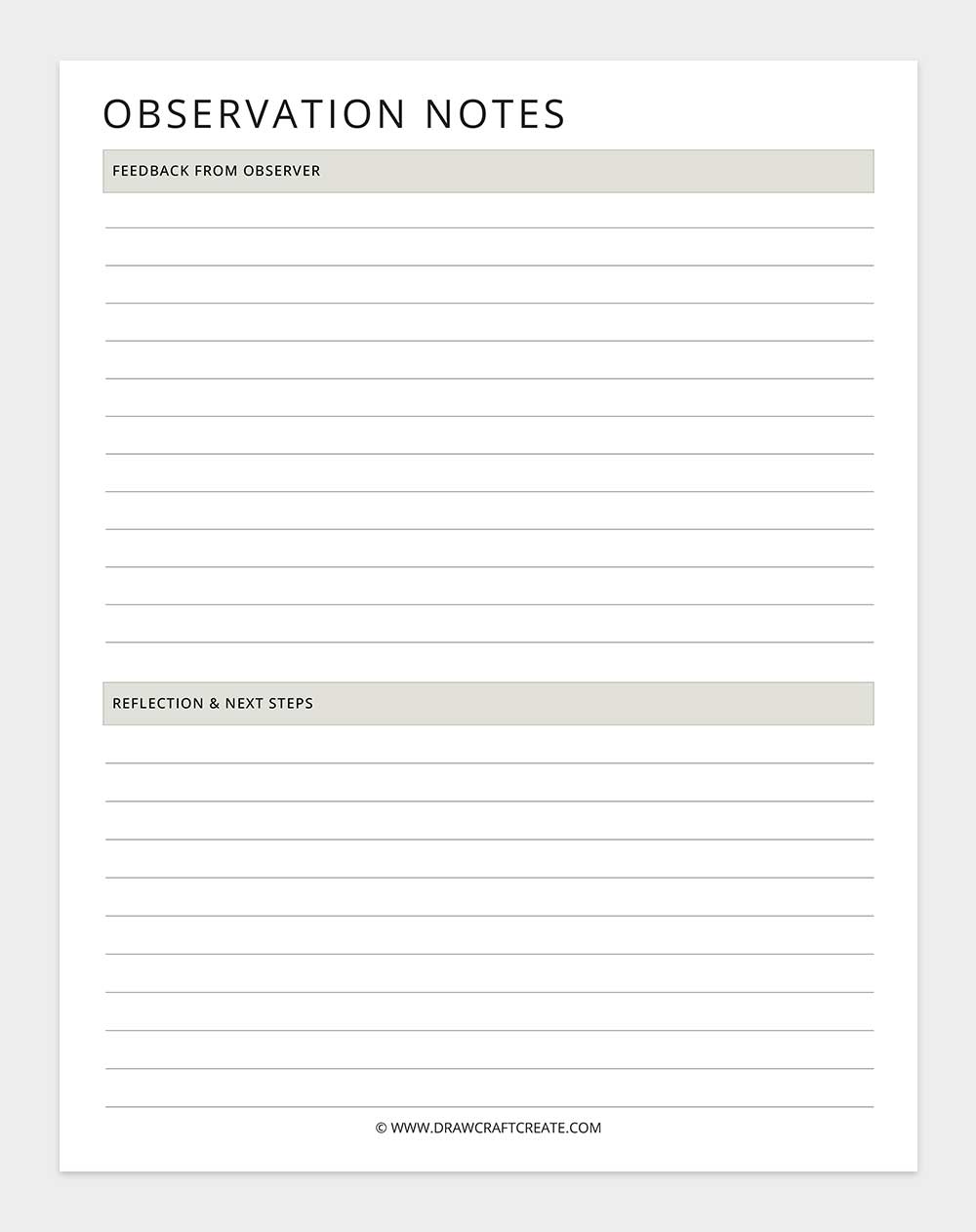observation notes
