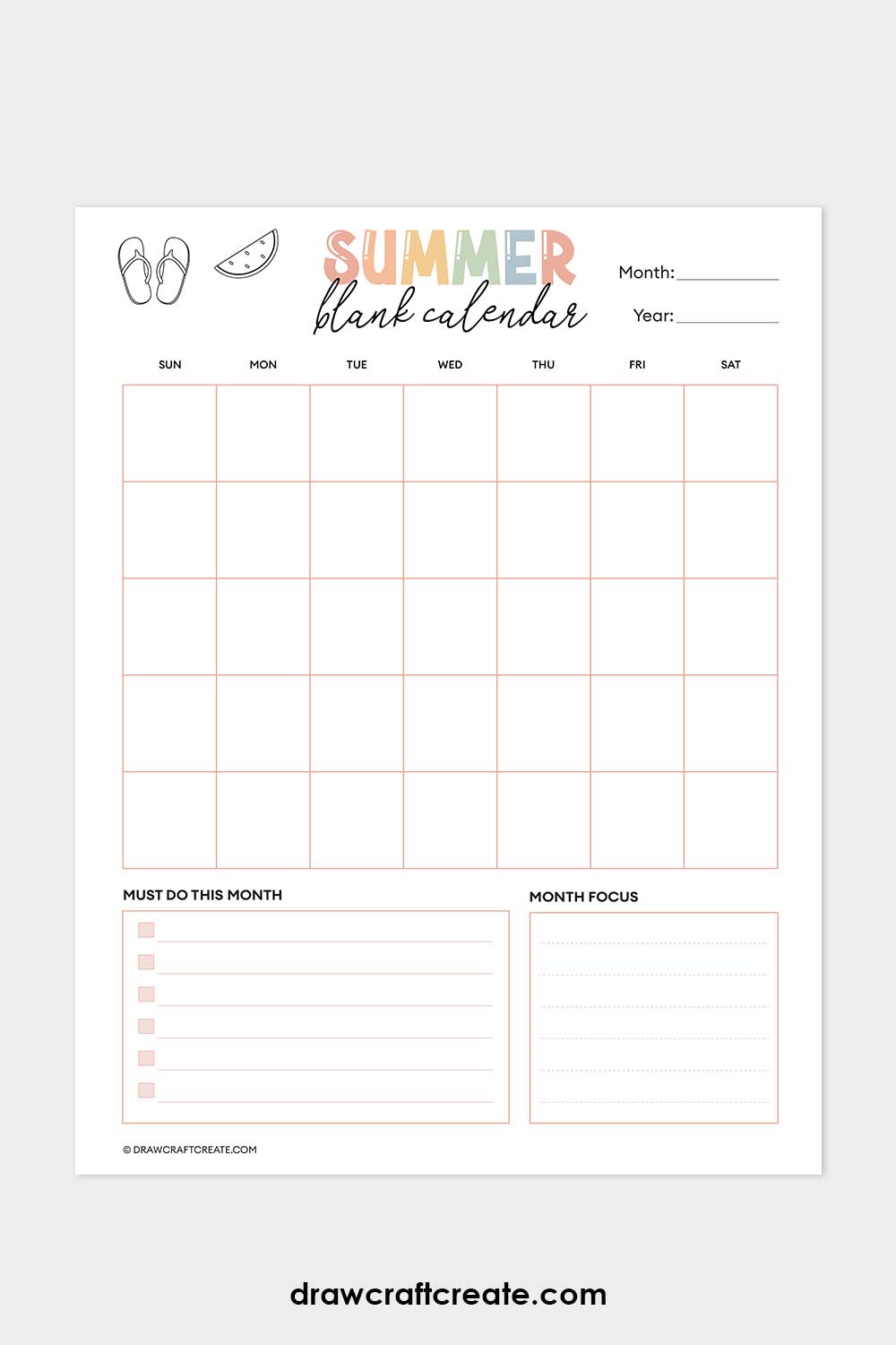 blank calendar template