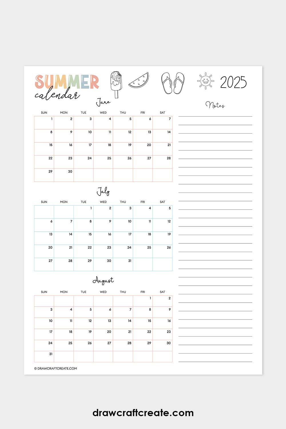 summer 2025 calendar