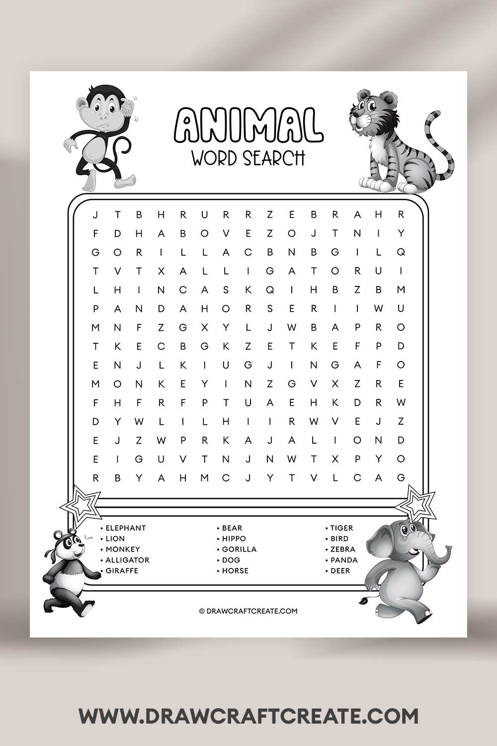 Animal Word Search