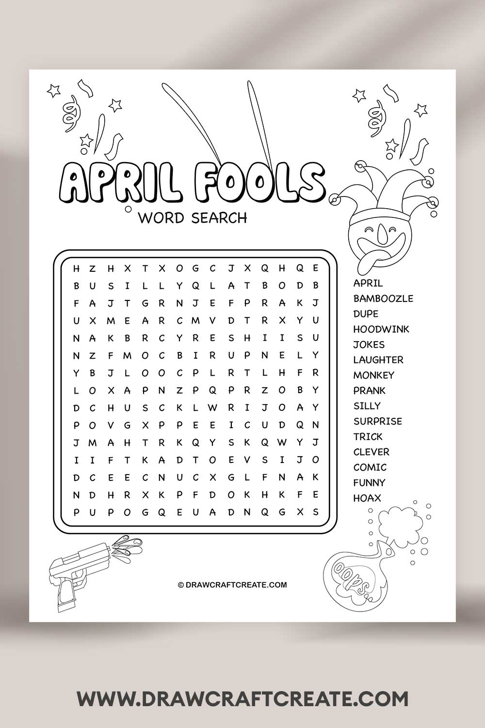 April Fools Word Search