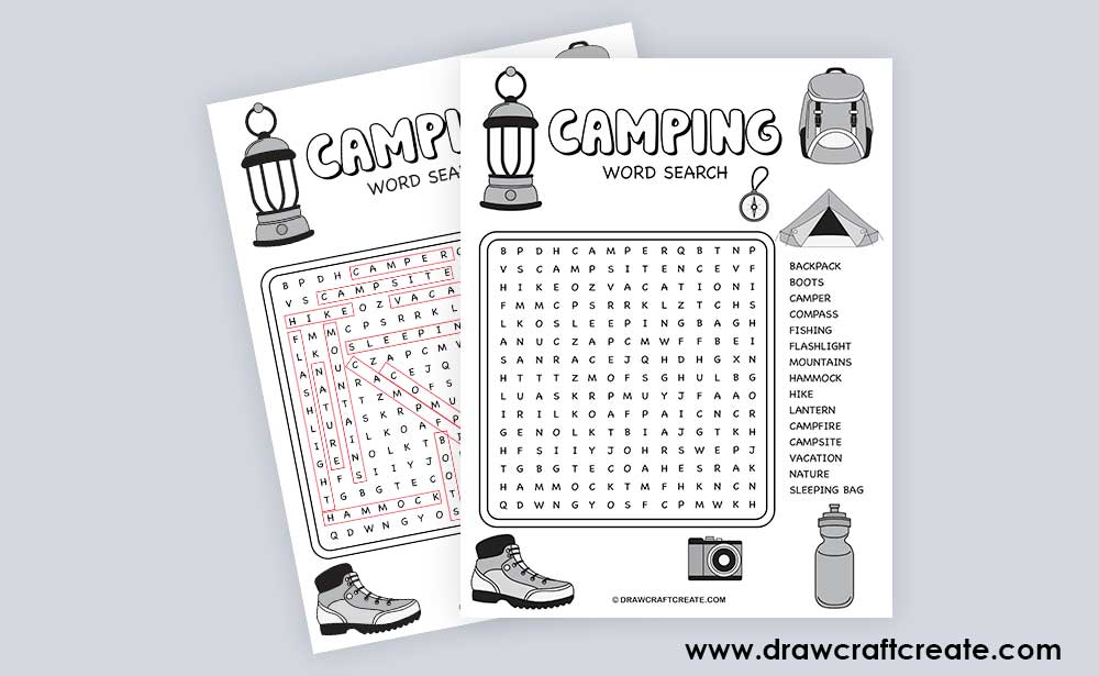 Camping Word Search answer
