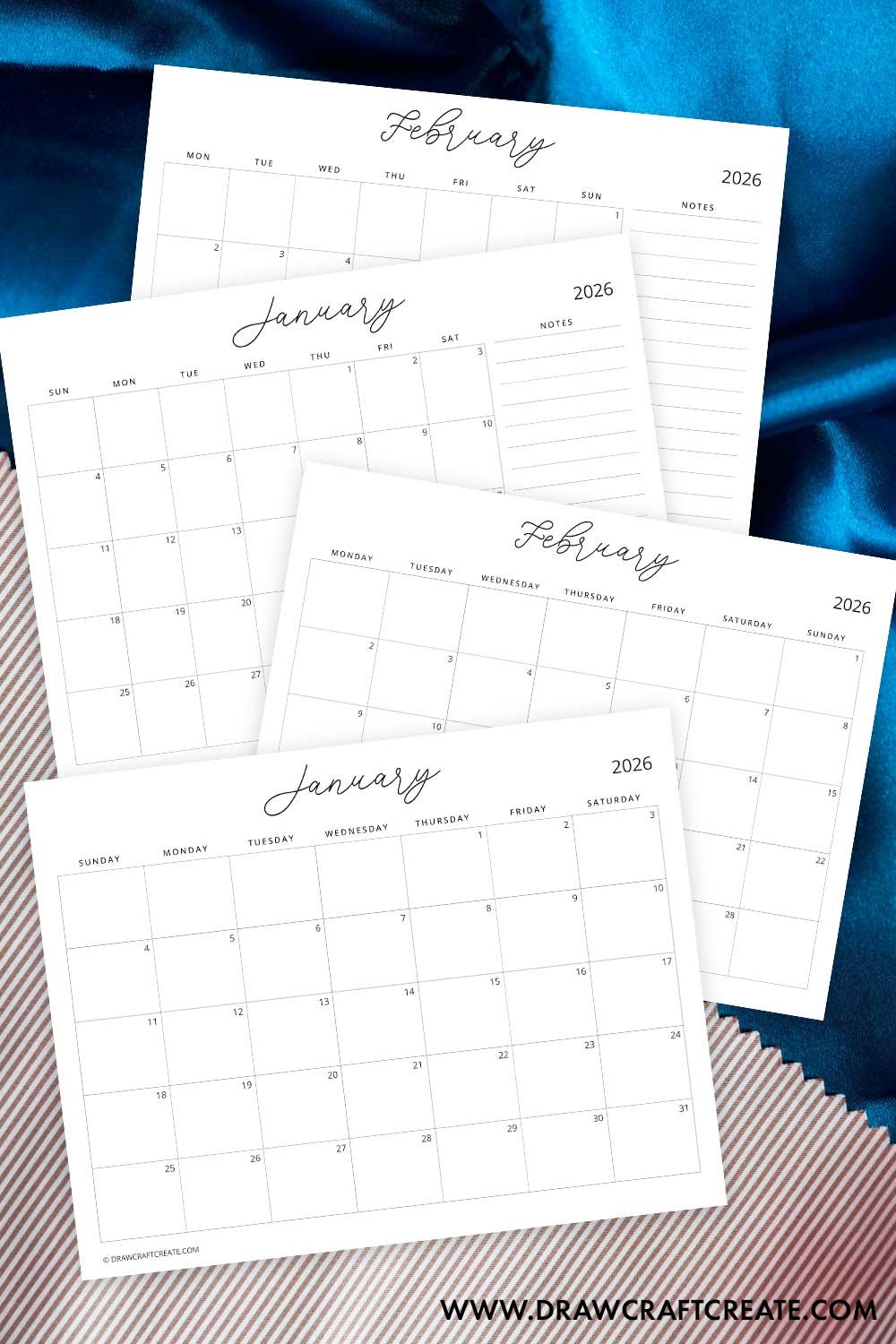 Free Printable 2026 Calendar