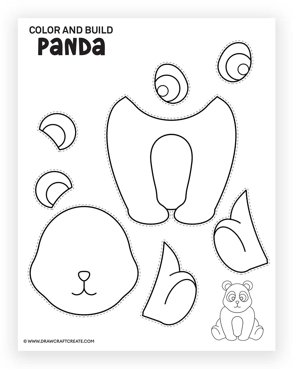 Free Printable Build a panda Craft