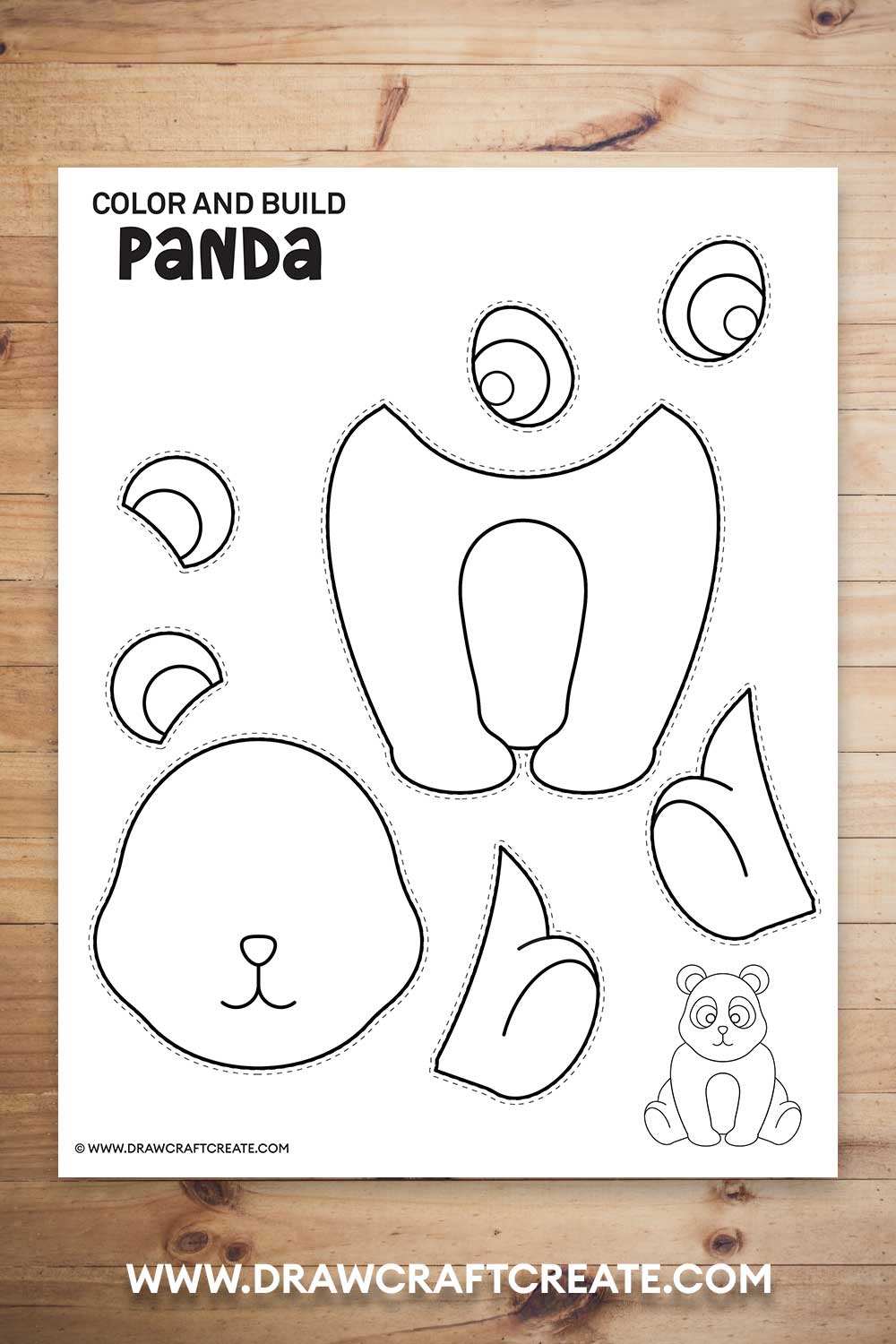 Free Printable Build a panda Craft