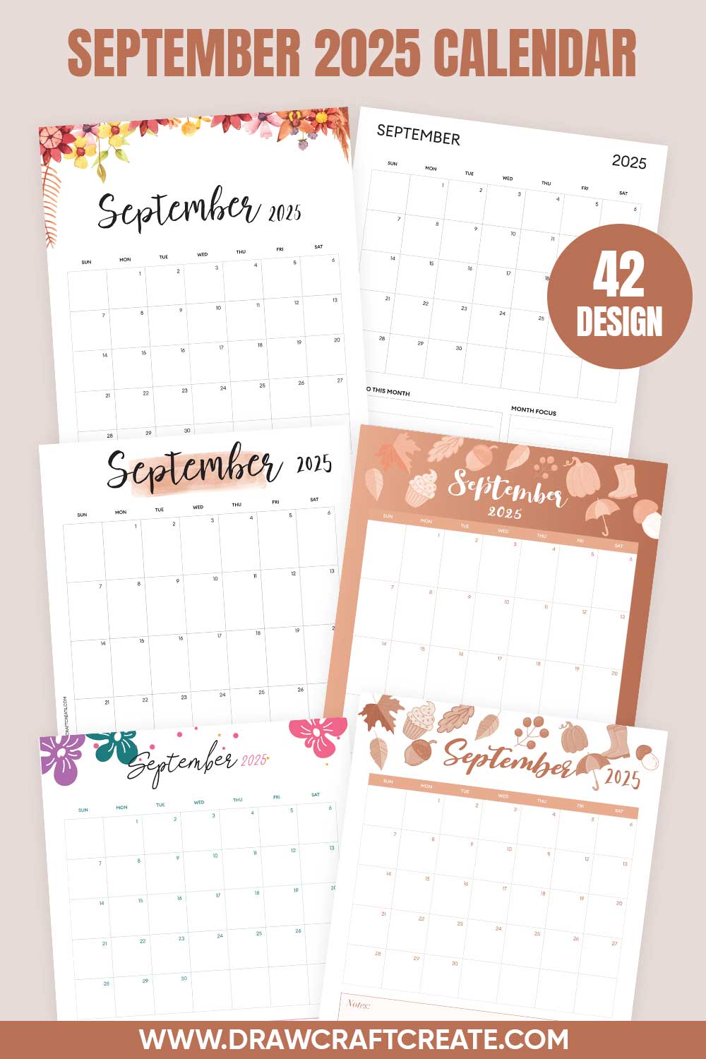 Free Printable September 2025 Calendars