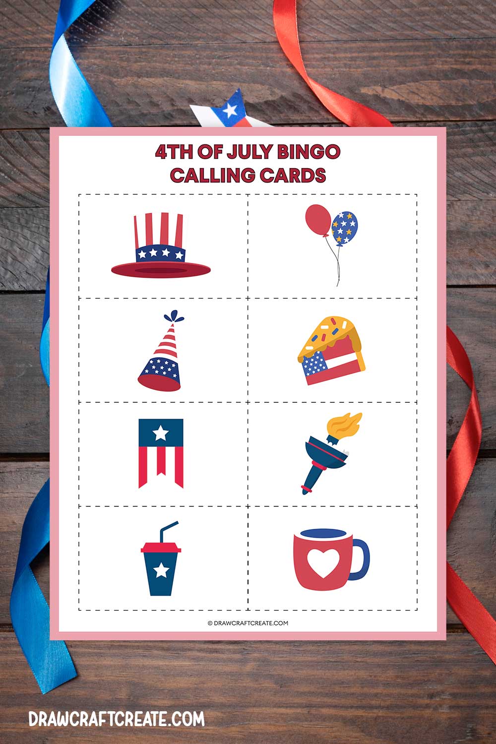 Printable 4th Of July Bingo Game Calling Cards